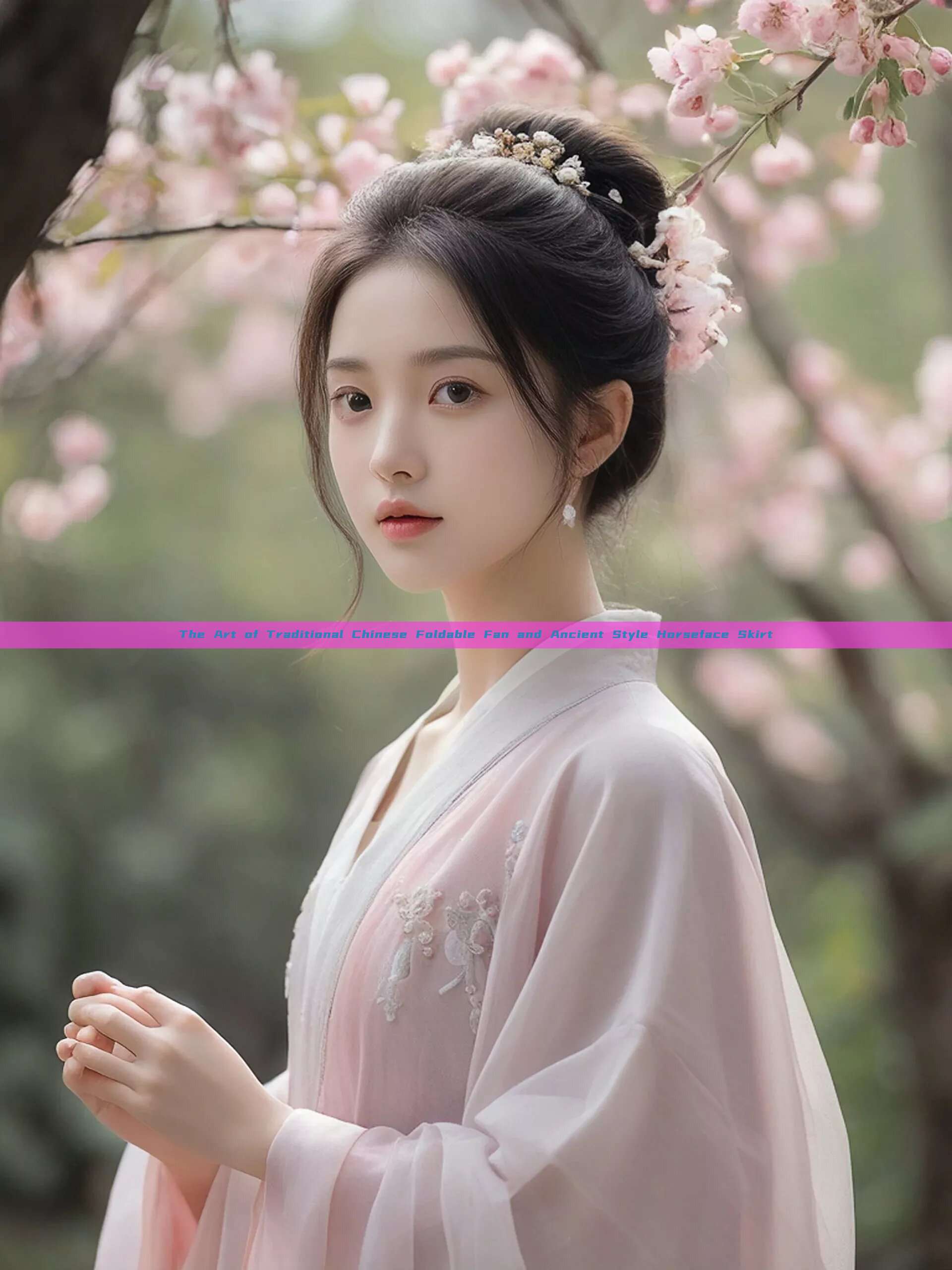 The Art of Traditional Chinese Foldable Fan and Ancient Style Horseface Skirt