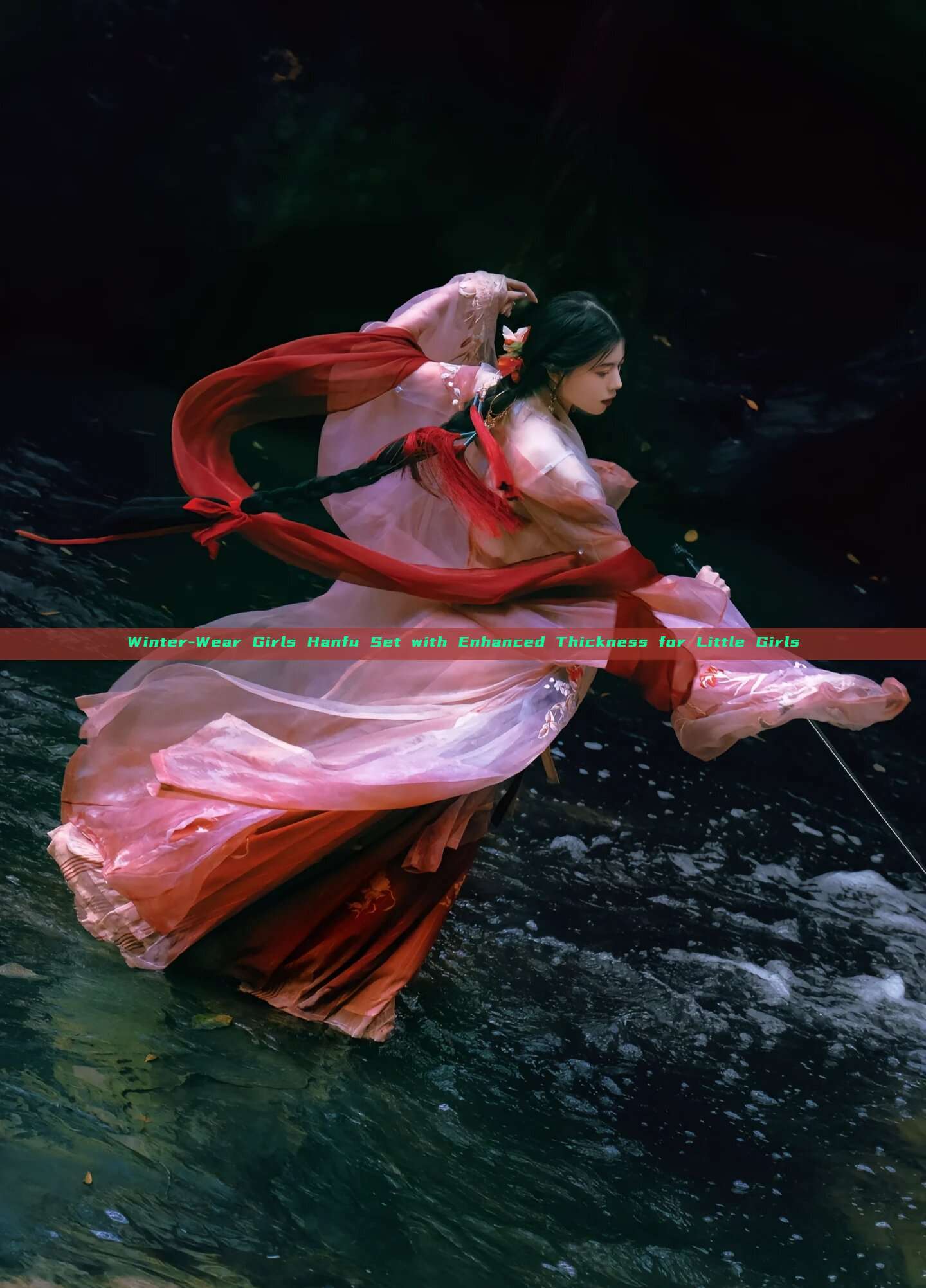 Winter-Wear Girls Hanfu Set with Enhanced Thickness for Little Girls