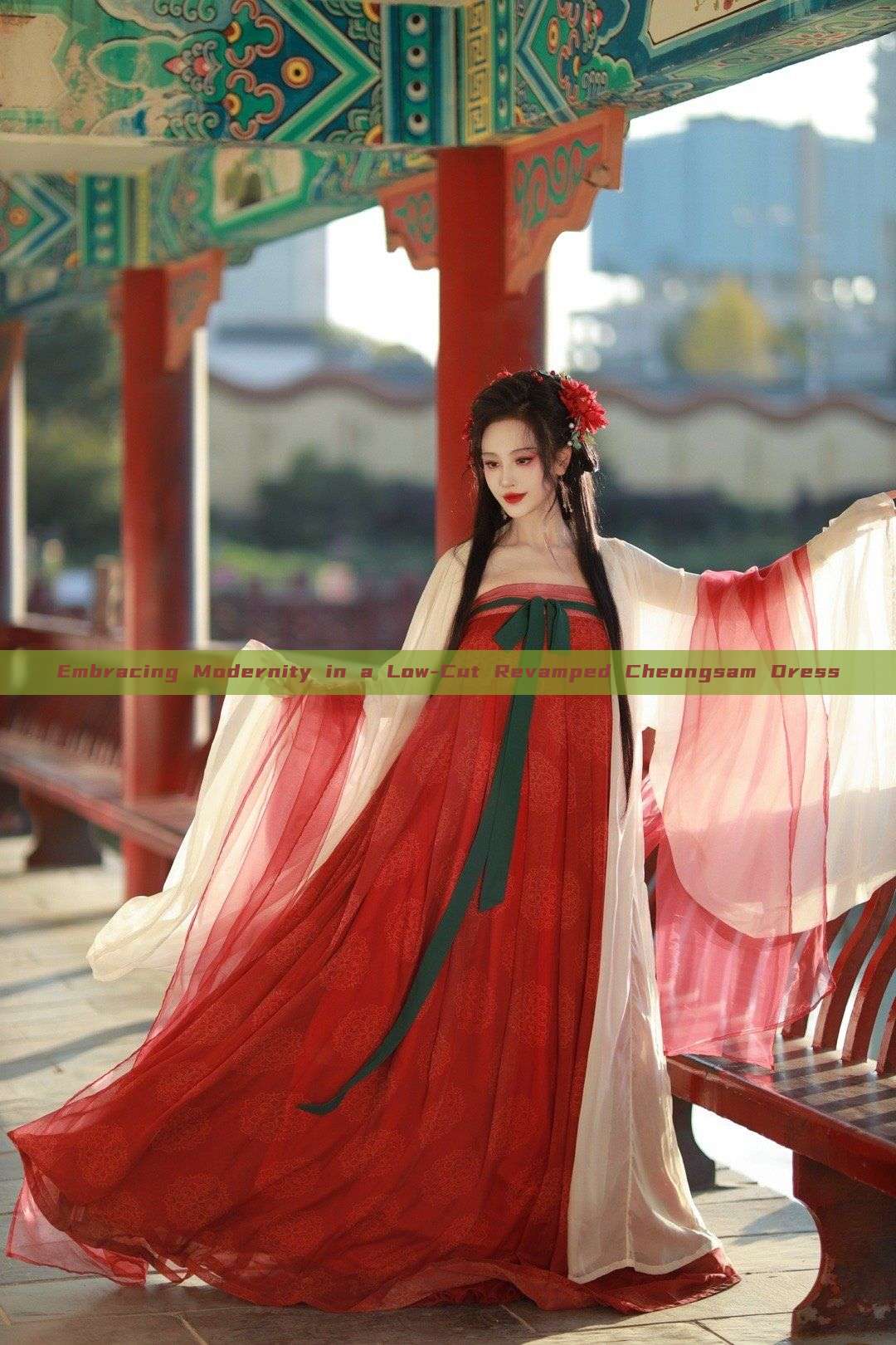 Embracing Modernity in a Low-Cut Revamped Cheongsam Dress