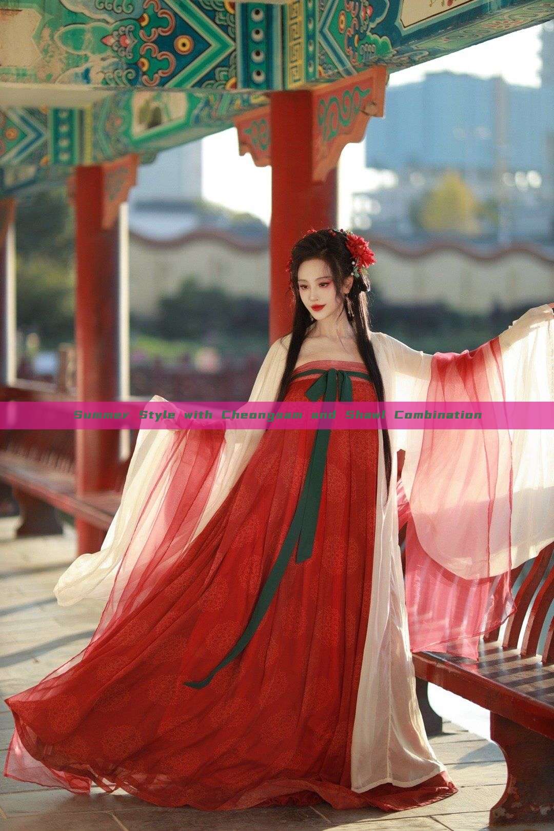 Summer Style with Cheongsam and Shawl Combination