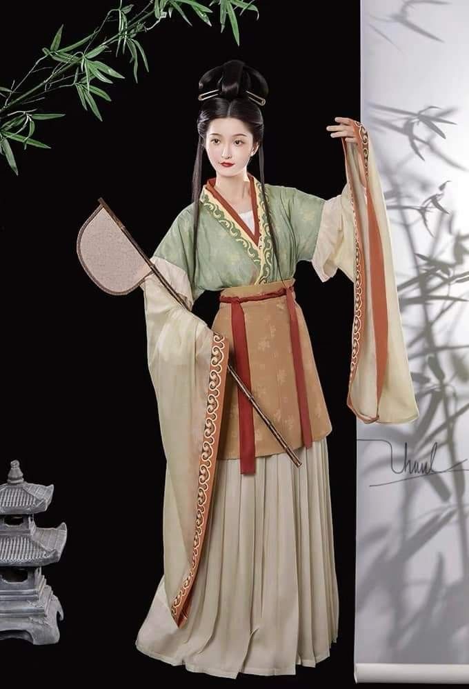 Elegant Traditional Hanfu Womens Costume:Authentic Waist-Lengthening Style