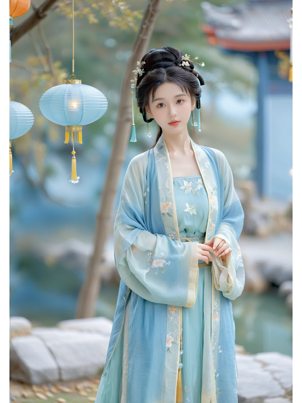 Ethnic Vogue of Girls Winter Traditional Chinese Hanfu Fashion