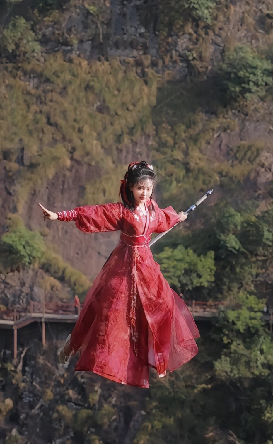 The Noble Red Cheongsam with Shawl and Jacket