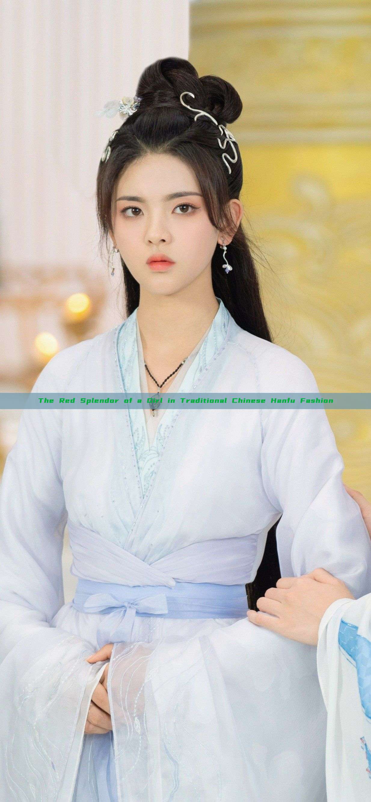 The Red Splendor of a Girl in Traditional Chinese Hanfu Fashion