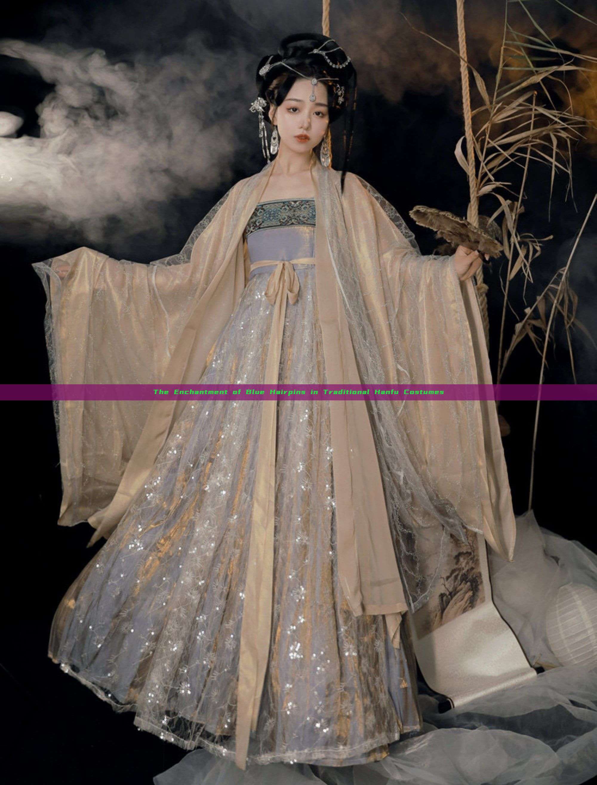 The Enchantment of Blue Hairpins in Traditional Hanfu Costumes The Enchantment of Blue Hairpins in Traditional Hanfu Costumes