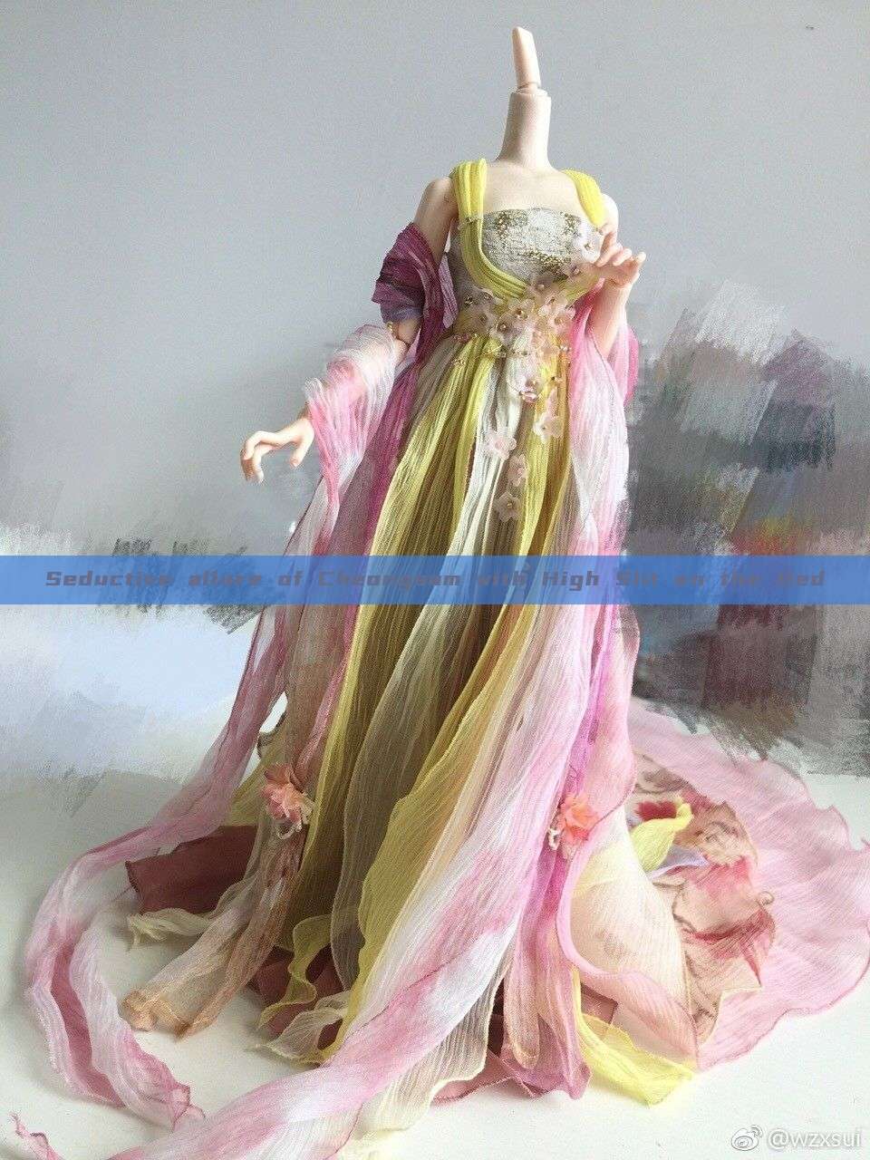 Seductive allure of Cheongsam with High Slit on the Bed Seductive allure of Cheongsam with High Slit on the Bed